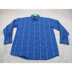 Wrangler Shirt Men Medium Blue Paisley George Strait Troubadour West Pearl Snap